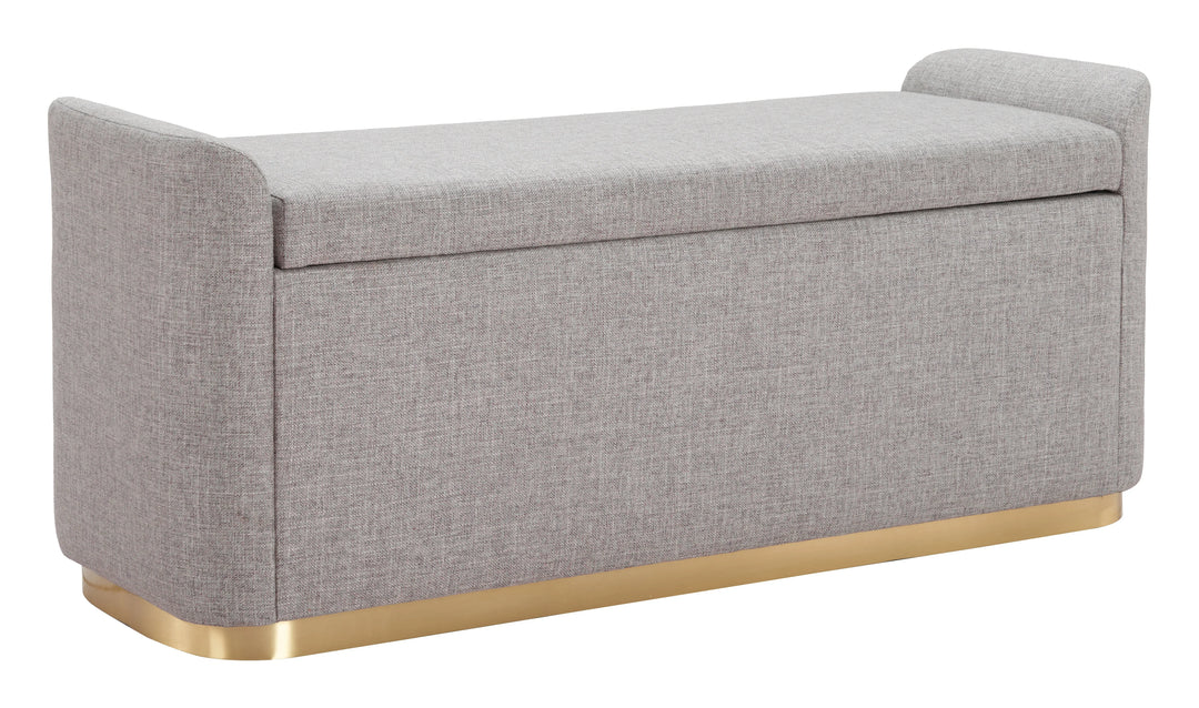 Dobo Storage Bench Gray - AmericanHomeFurniture