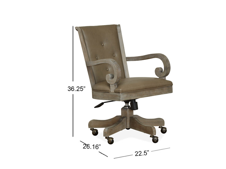 Tinley Park Dove Tail Grey Fully Upholstered Swivel Chair - H4646-83