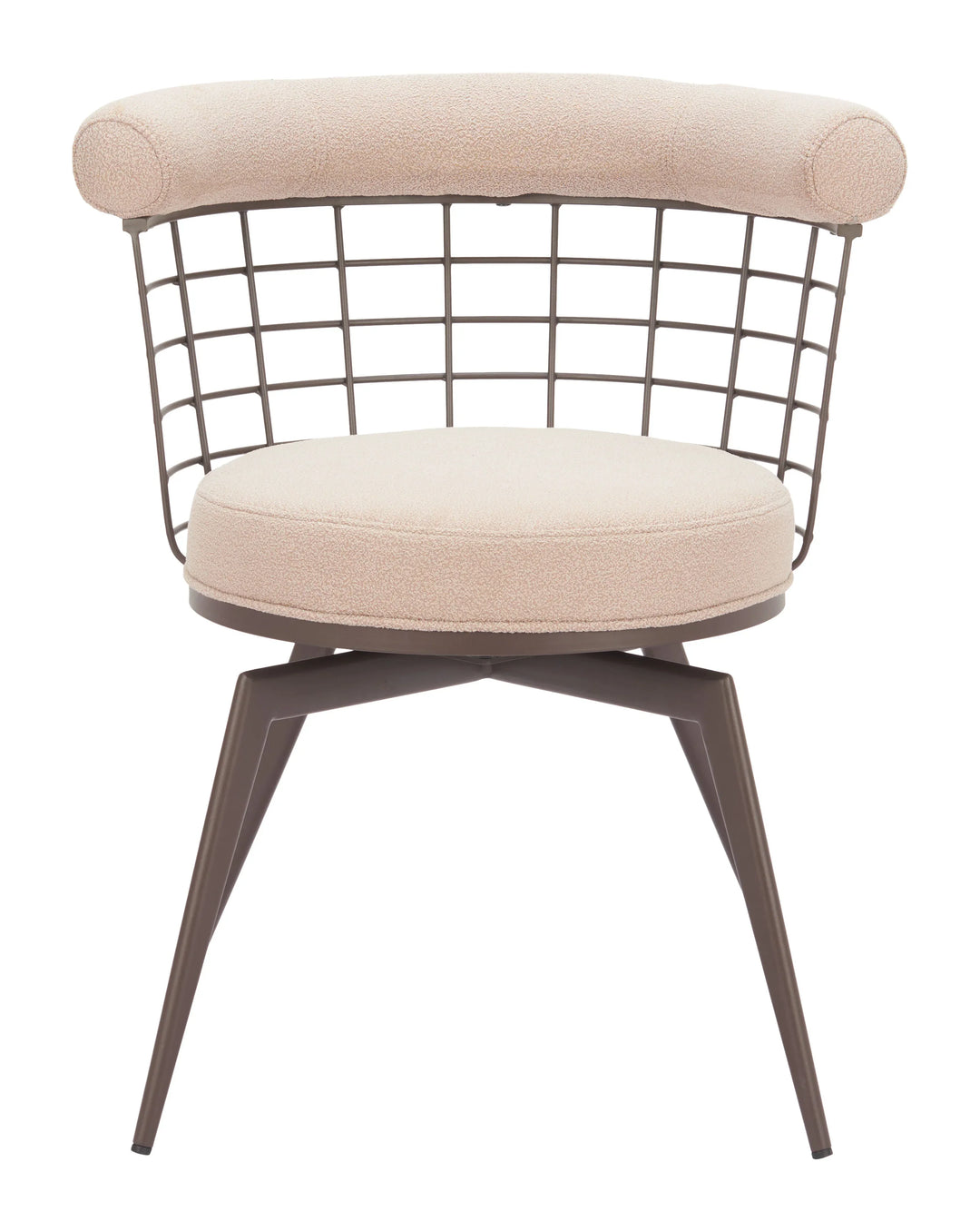 Saku Swivel Dining Chair Beige & Brown - AmericanHomeFurniture