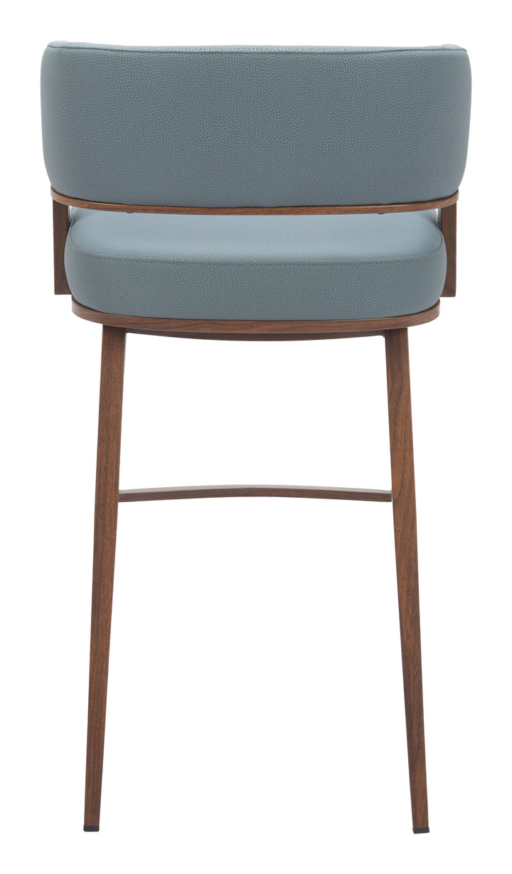 Poise Barstool Azure Gray & Walnut