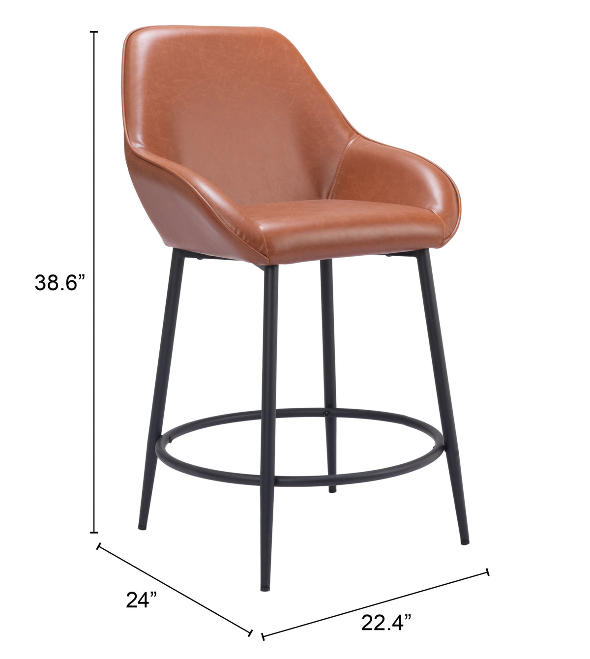 Vila Counter Stool (Set of 2) Brown - 109952
