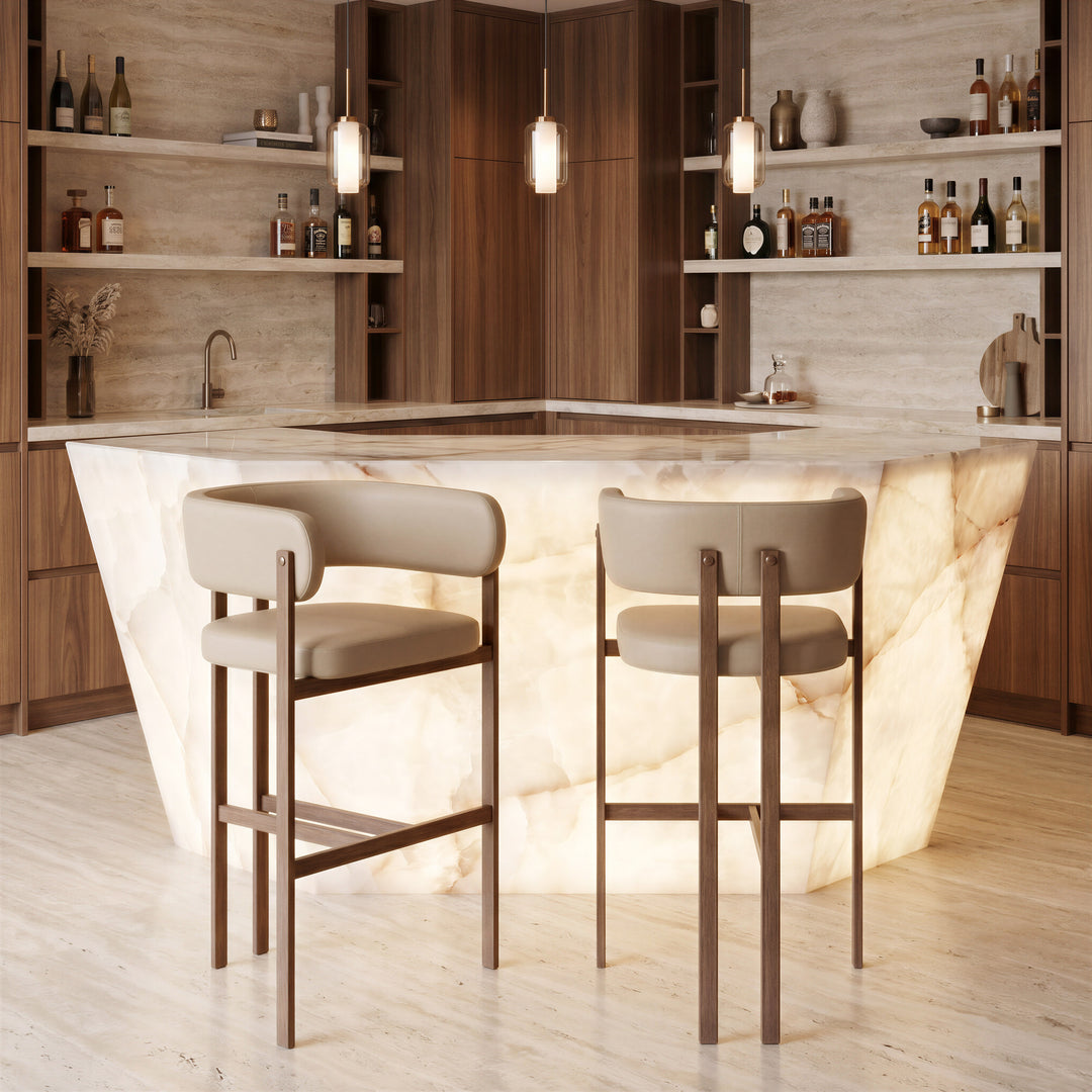 Ruge Barstool (Set of 2) Beige - 111240