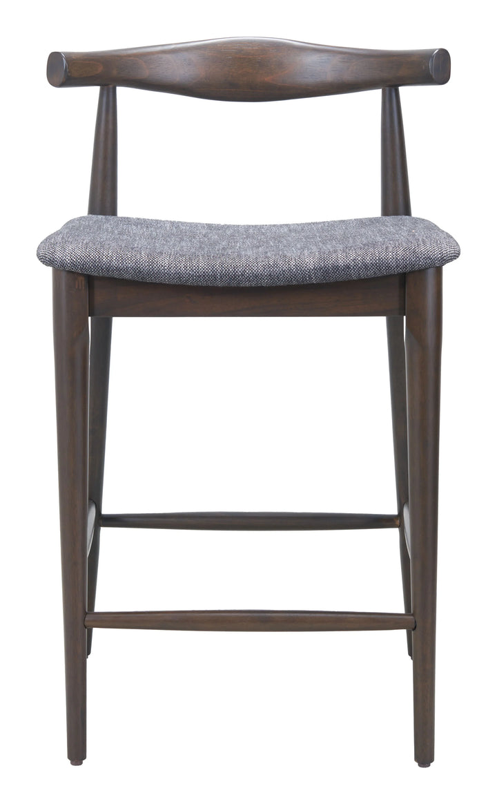Tuzka Counter Stool (Set of 2) Gray & Espresso - AmericanHomeFurniture