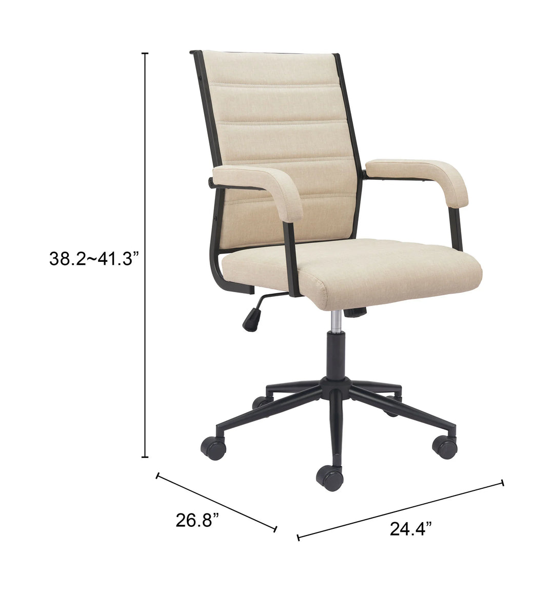 Auction Office Chair Beige - AmericanHomeFurniture