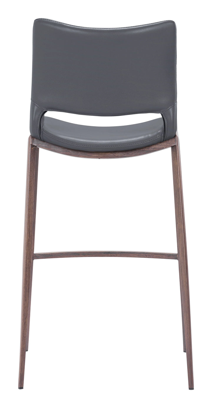 Ace Barstool (Set of 2) Dark Gray & Walnut - AmericanHomeFurniture