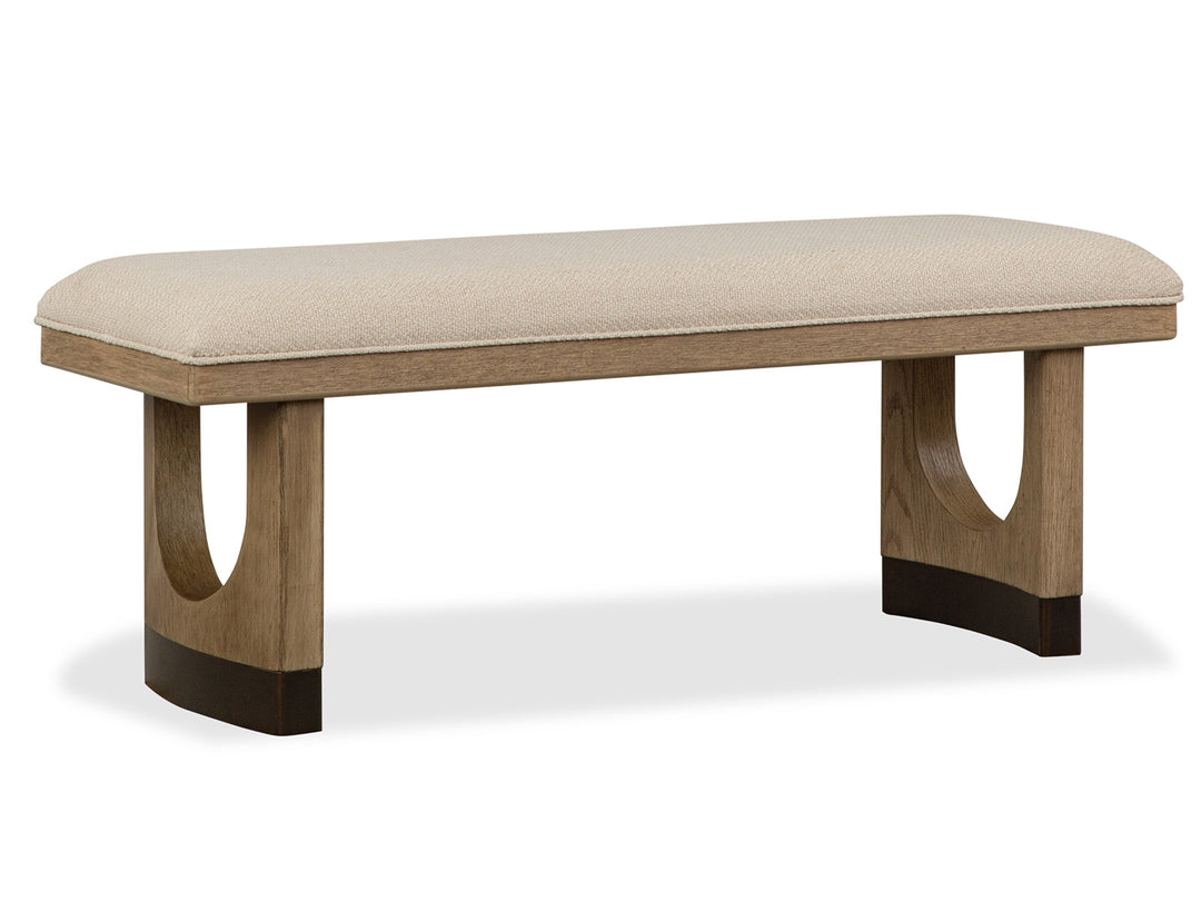 Tristan Swiss Coffee Upholstered Backless Bench With U-Shaped Legs - D5878-68A
