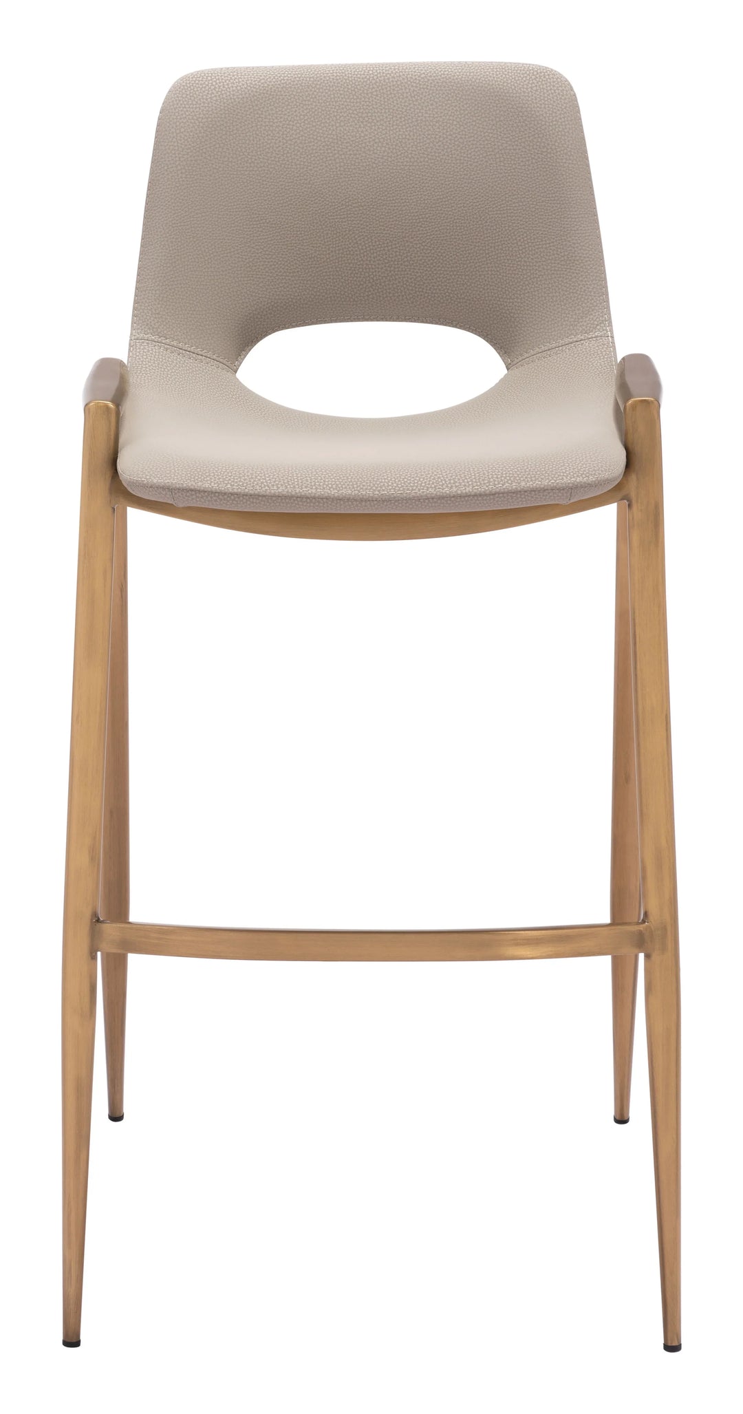 Desi Barstool (Set of 2) Beige & Gold - AmericanHomeFurniture