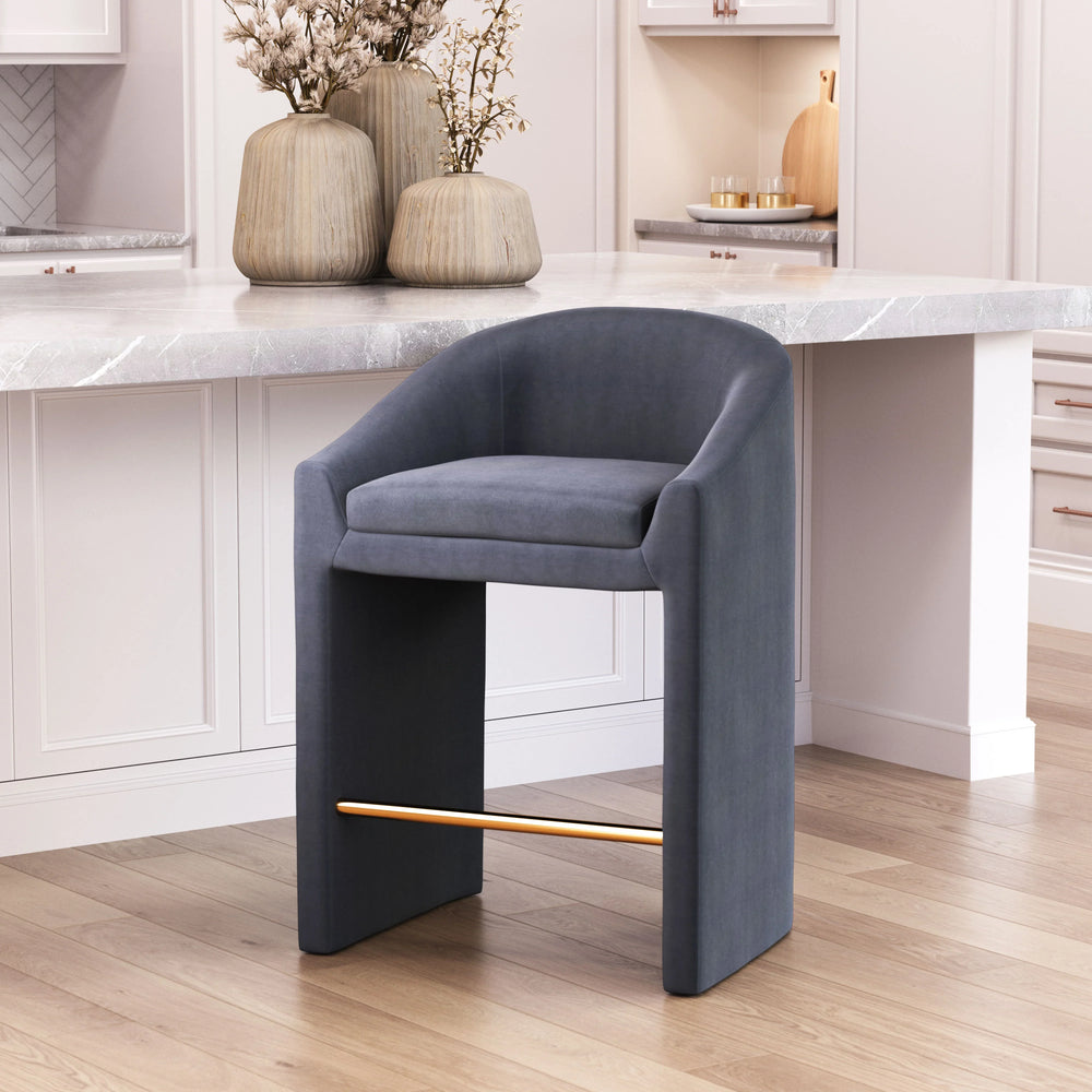 Emas Counter Stool Midnight Gray - AmericanHomeFurniture