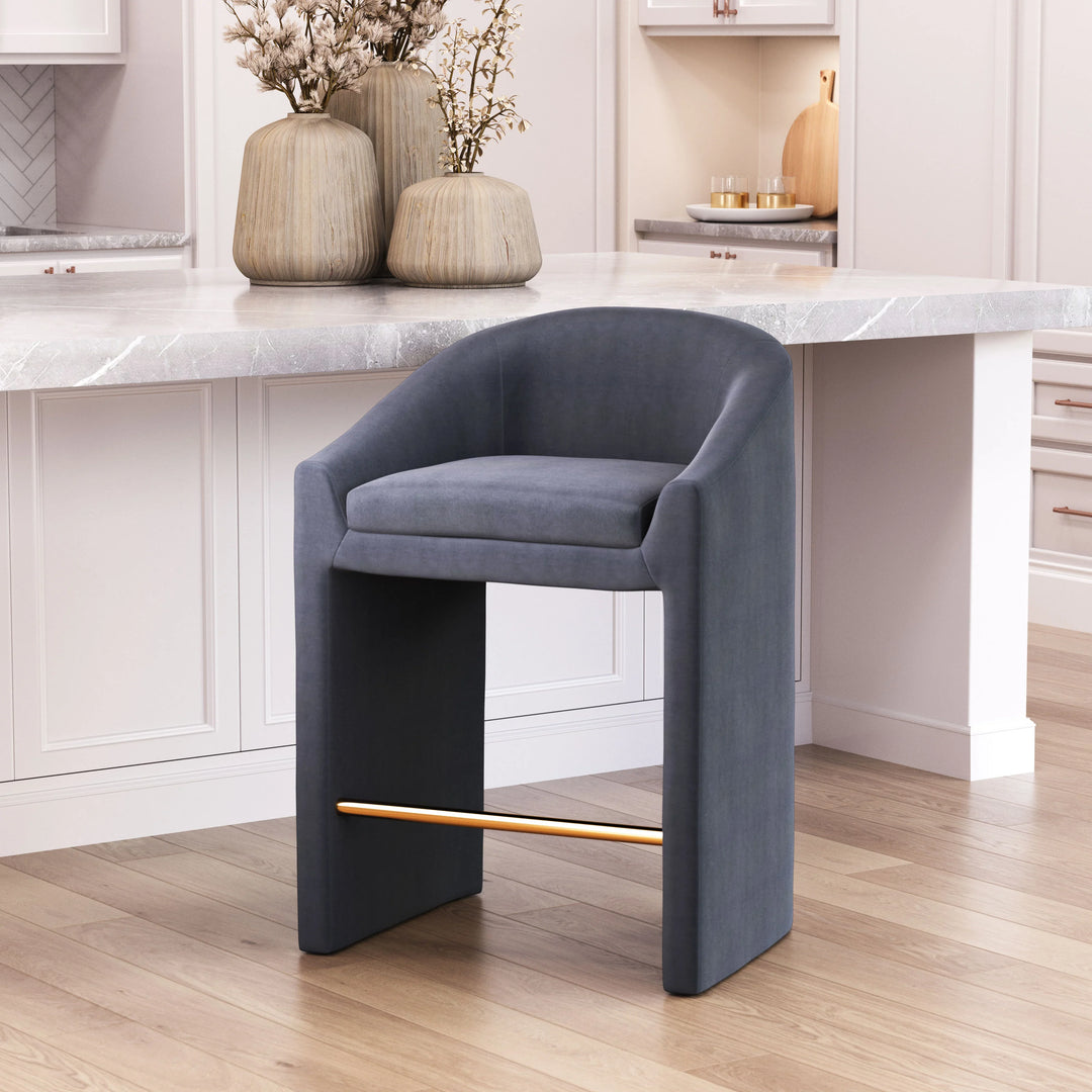Emas Counter Stool Midnight Gray - AmericanHomeFurniture