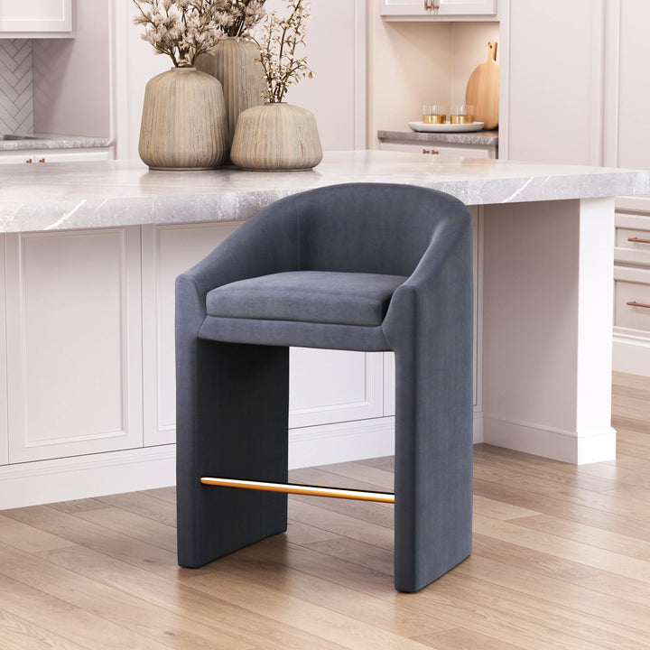 Emas Counter Stool Midnight Gray - AmericanHomeFurniture