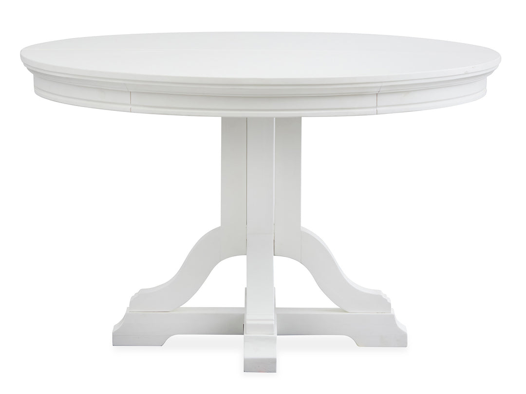 Charleston White Dove White Extendable 48" Round Dining Table - D5611-22WH