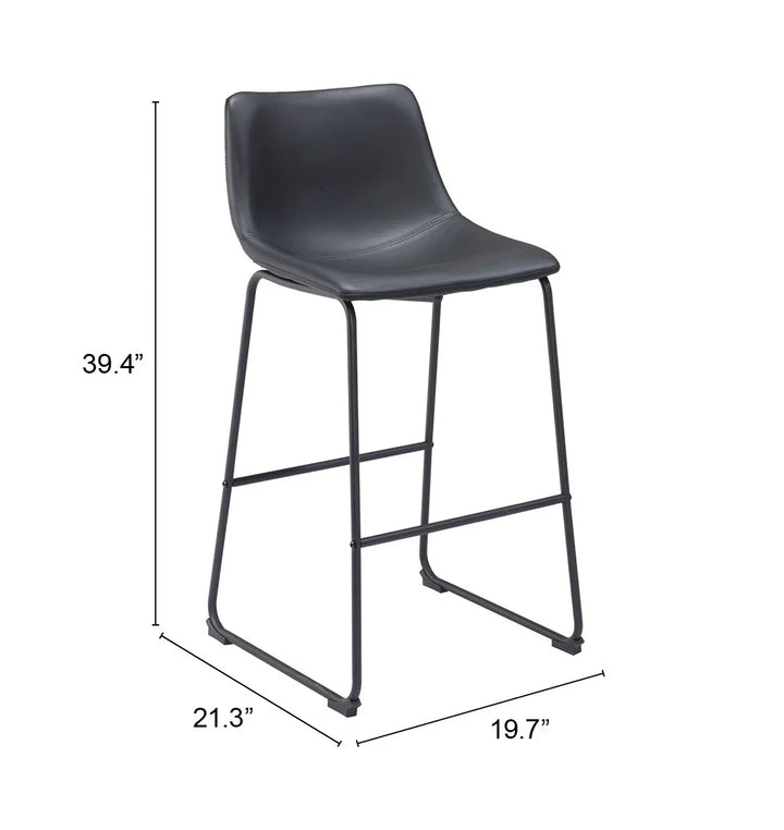 Smart Barstool (Set of 2) Black - AmericanHomeFurniture