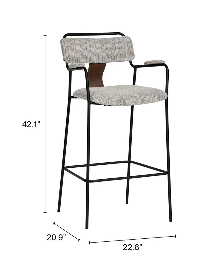 Couva Barstool (Set of 2) Gray Tweed - AmericanHomeFurniture