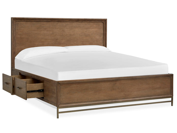 Lindon Belgian Wheat And Coffee Bean King Panel Storage Bed - B5570-64A