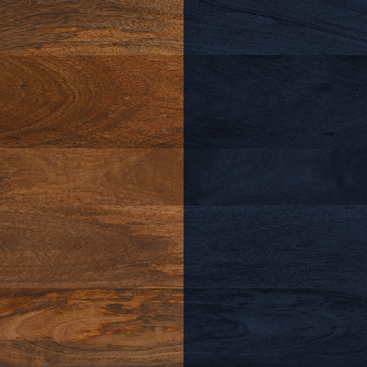 Tornos Side Table Walnut & Deep Blue