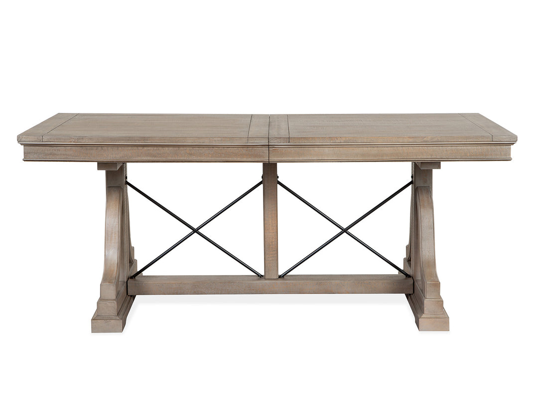 Paxton Place Dovetail Grey Extendable Trestle Dining Table - D4805-25