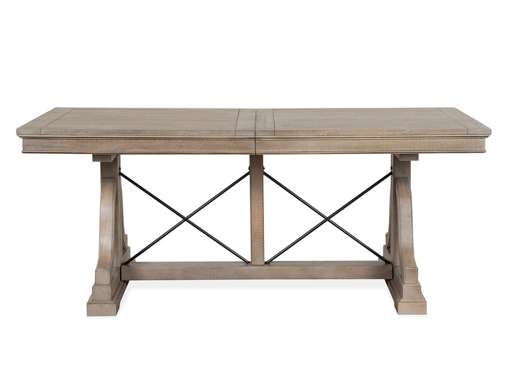 Paxton Place Dovetail Grey Extendable Trestle Dining Table - D4805-25