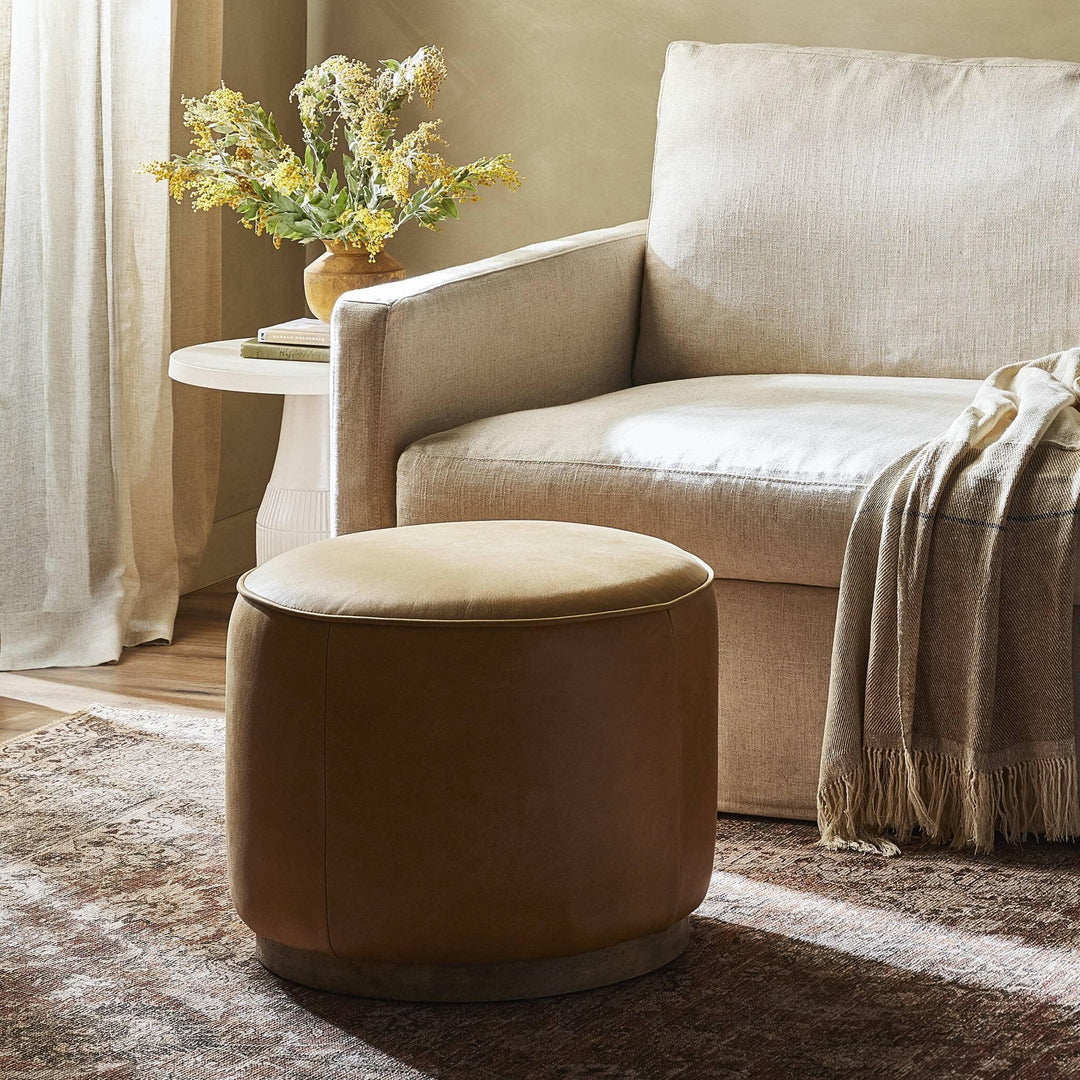 Sinclair Round Ottoman - AmericanHomeFurniture