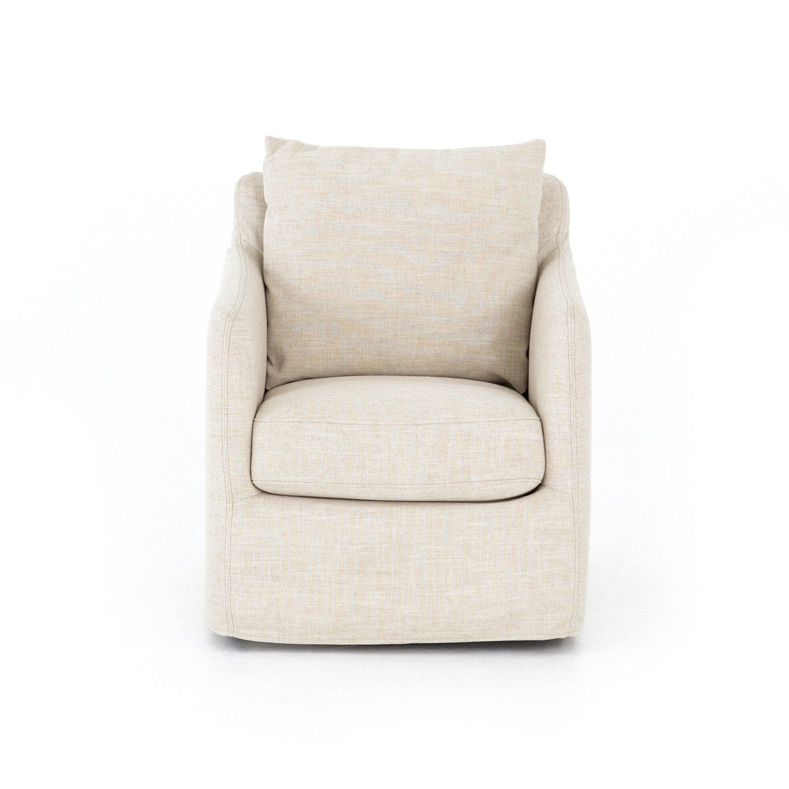 Four Hands - Banks Slipcover Swivel Chair - 106182-087 | American Home Furniture