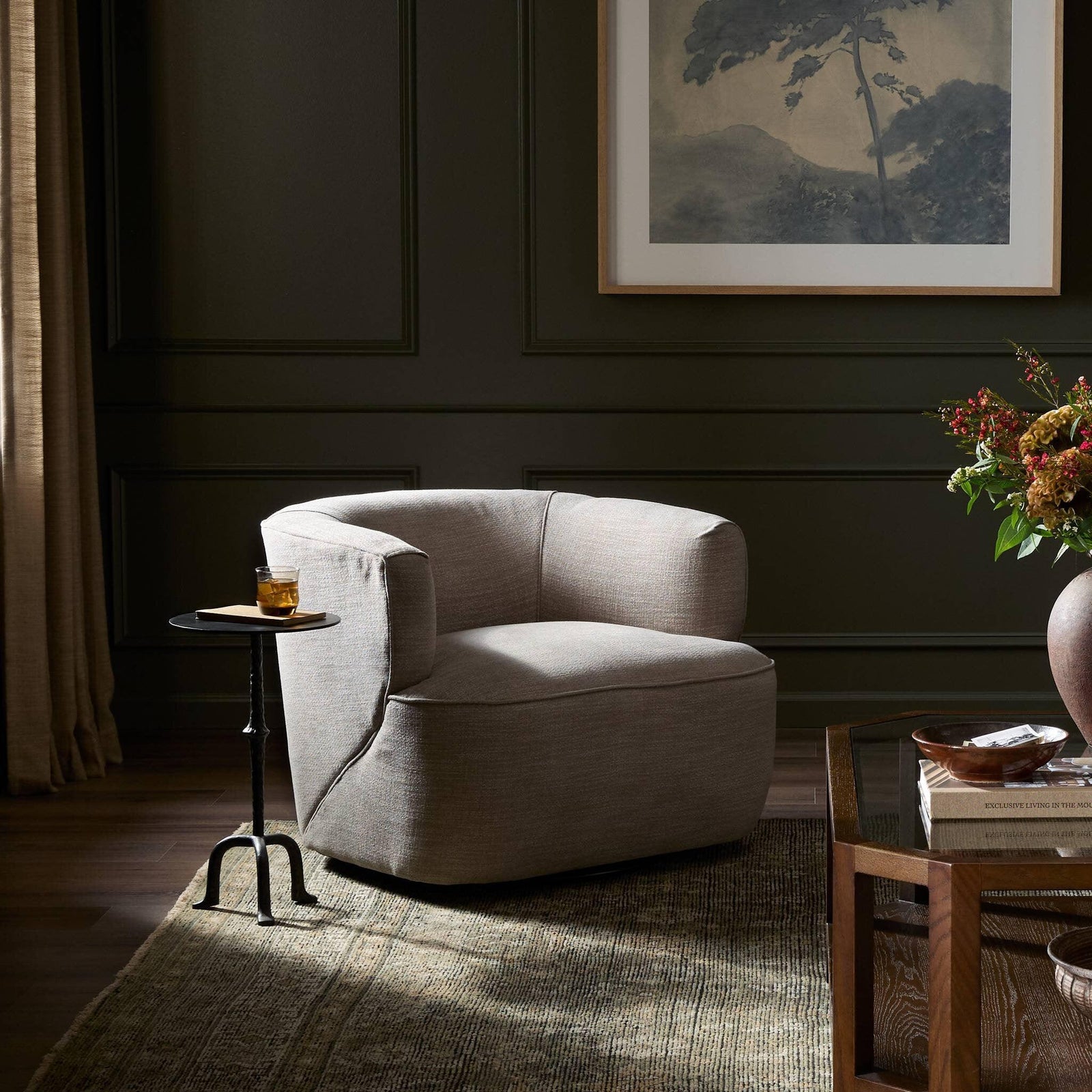 Four Hands Mila Swivel Chair ACCENT + LOUNGE CHAIRS