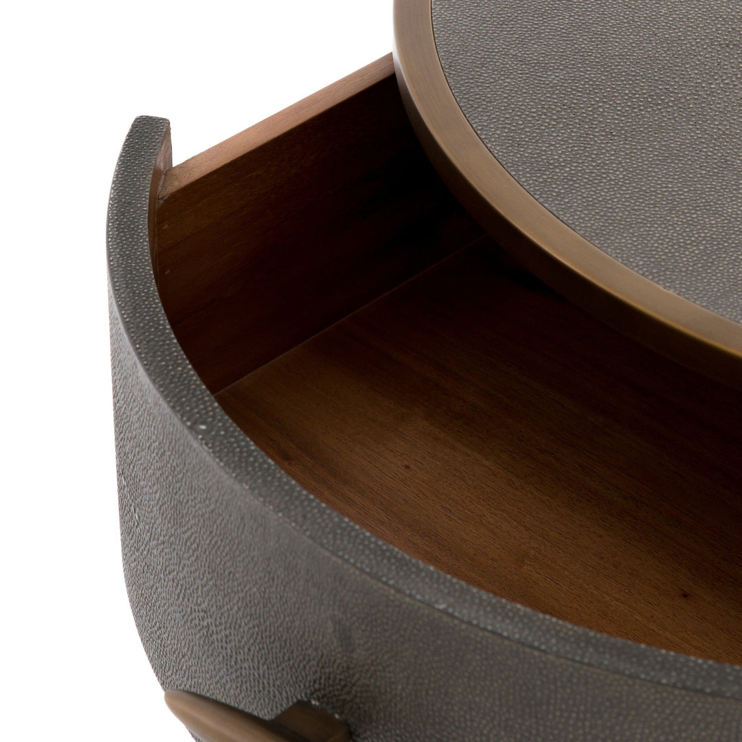 Four Hands - Shagreen Round Nightstand - 107647-004 | American Home Furniture