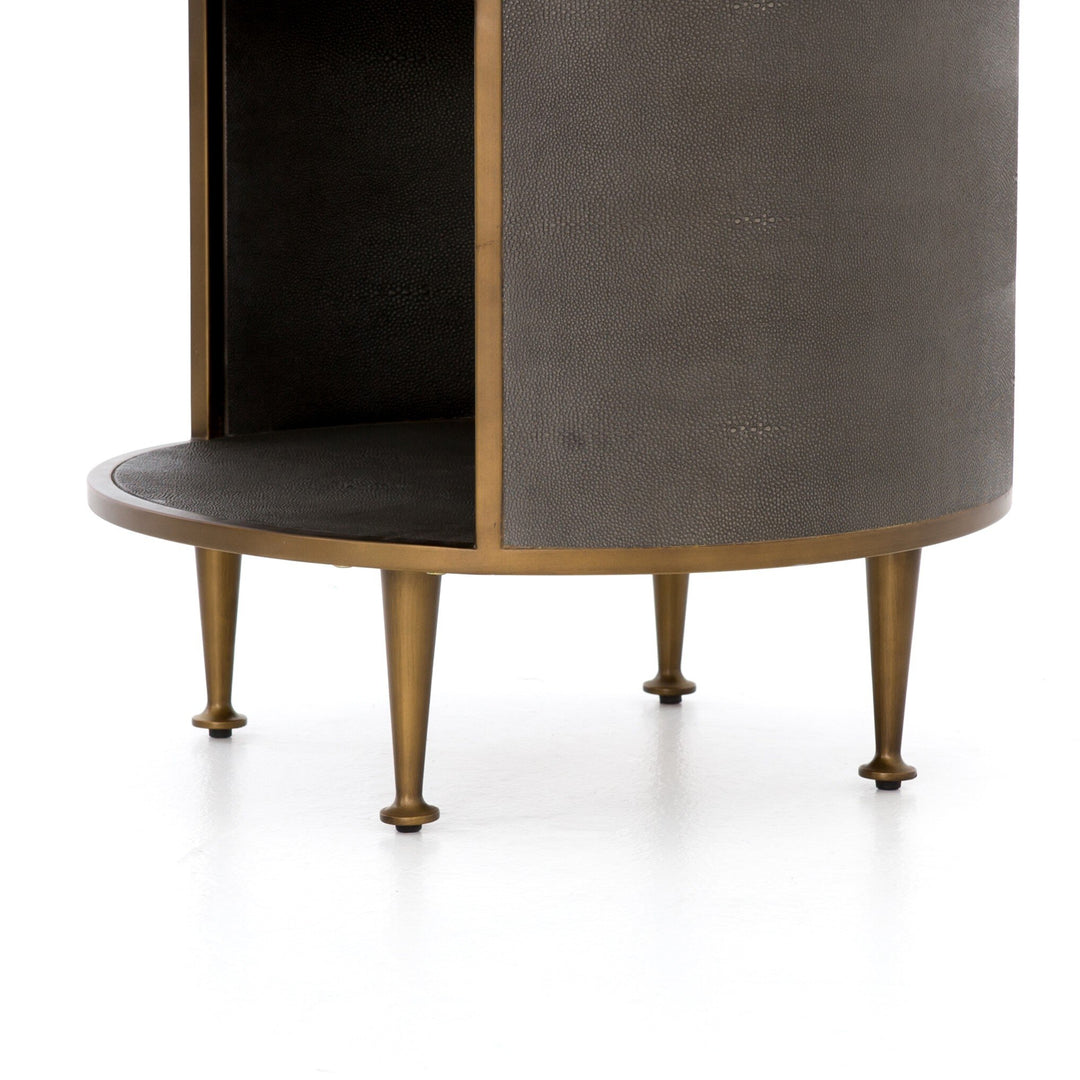 Four Hands - Shagreen Round Nightstand - 107647-004 | American Home Furniture