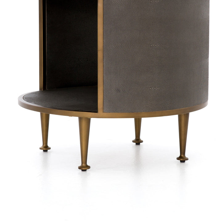 Four Hands - Shagreen Round Nightstand - 107647-004 | American Home Furniture
