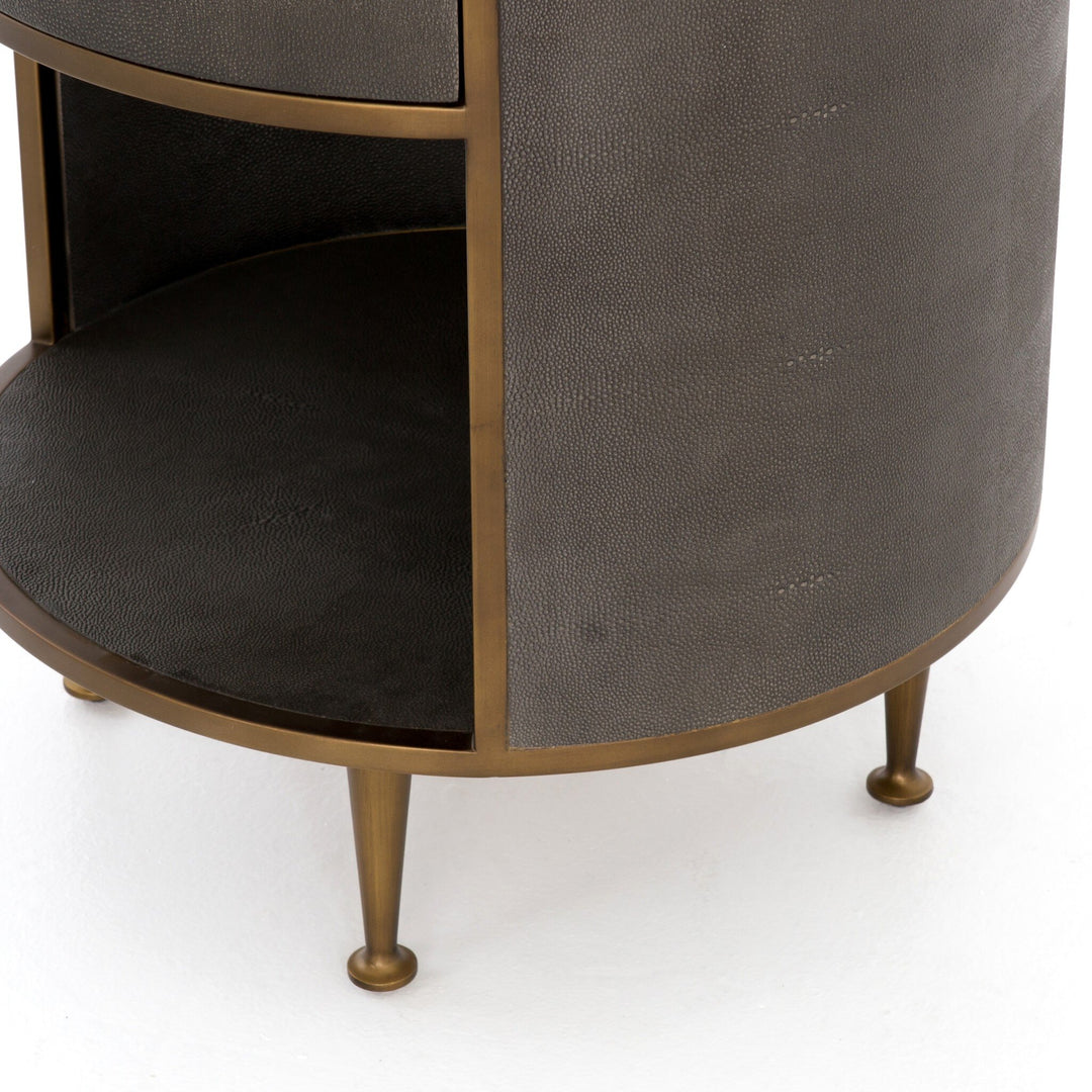 Four Hands - Shagreen Round Nightstand - 107647-004 | American Home Furniture