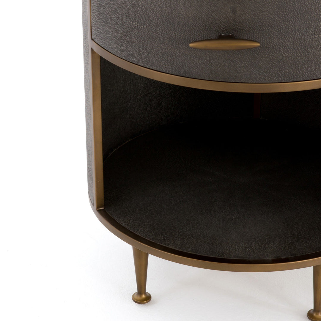 Four Hands - Shagreen Round Nightstand - 107647-004 | American Home Furniture