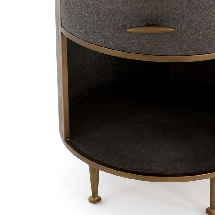 Four Hands - Shagreen Round Nightstand - 107647-004 | American Home Furniture