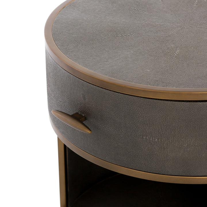 Four Hands - Shagreen Round Nightstand - 107647-004 | American Home Furniture