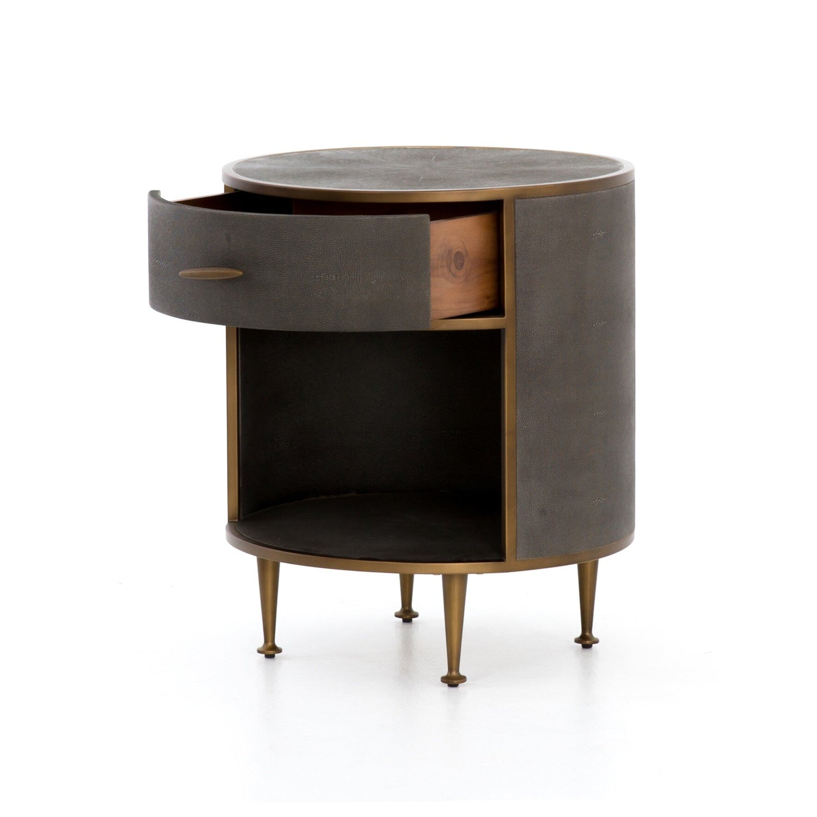 Four Hands - Shagreen Round Nightstand - 107647-004 | American Home Furniture