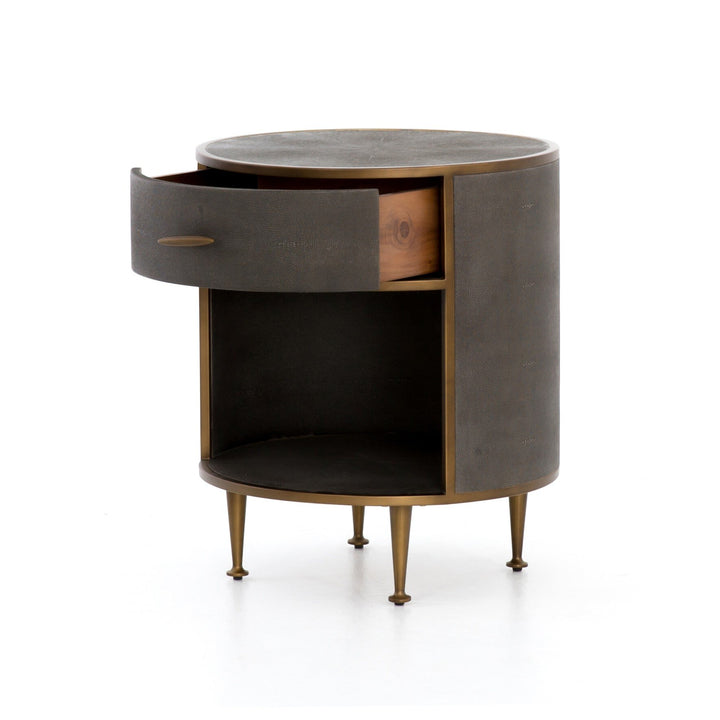 Four Hands - Shagreen Round Nightstand - 107647-004 | American Home Furniture