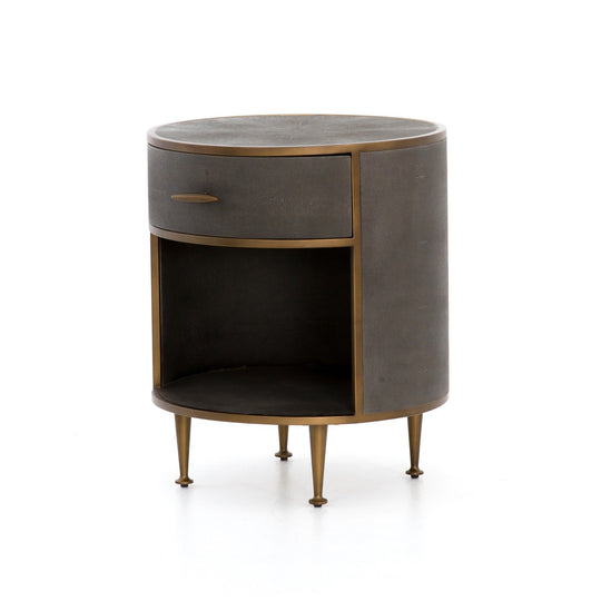 Four Hands - Shagreen Round Nightstand - 107647-004 | American Home Furniture