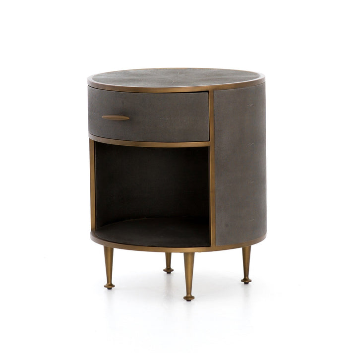 Four Hands - Shagreen Round Nightstand - 107647-004 | American Home Furniture