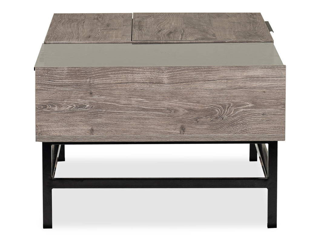 Fenwick Whitetail Brown And Smoke Glass Rectangular Lift Top Cocktail Table - T5962-51