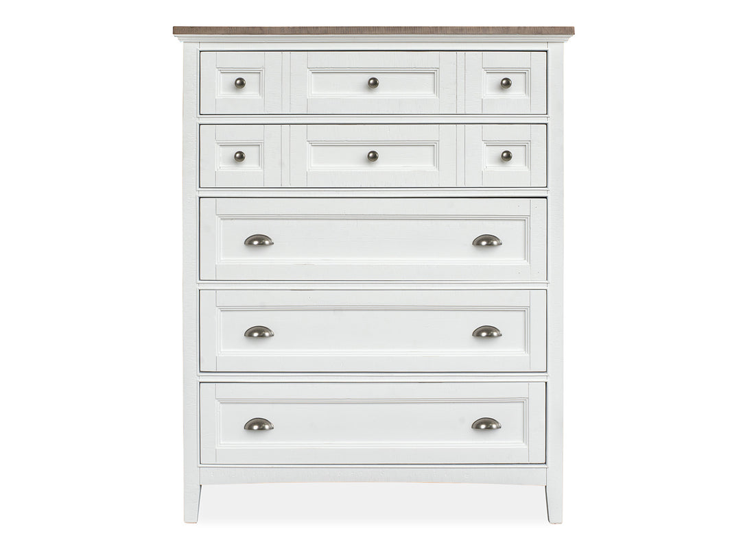Heron Cove Chalk White And Dovetail Grey 2 Tone Drawer Chest - B4400-10TT