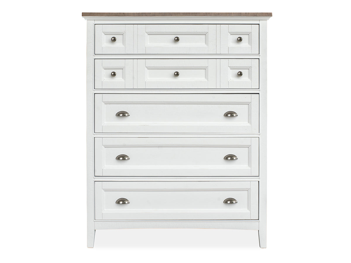 Heron Cove Chalk White And Dovetail Grey 2 Tone Drawer Chest - B4400-10TT