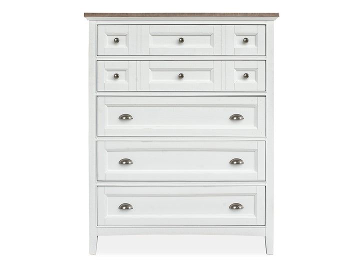 Heron Cove Chalk White And Dovetail Grey 2 Tone Drawer Chest - B4400-10TT