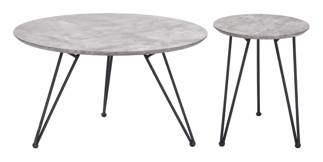 Kerris Coffee Table Set (2-Piece) Gray & Black - 109232