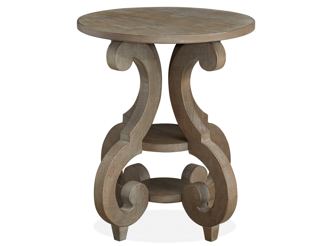 Tinley Park Dove Tail Grey Round Accent End Table - T4646-35