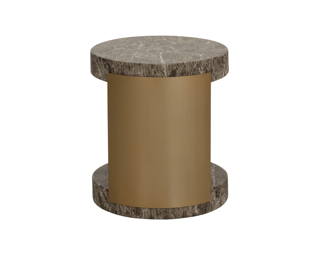 Cavette End Table - Marble Look - Dark Emperador