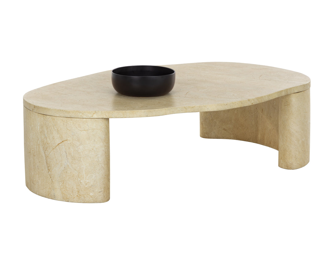 Savinah Coffee Table - Travertine Look - Natural