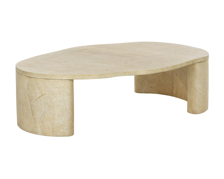 Savinah Coffee Table - Travertine Look - Natural