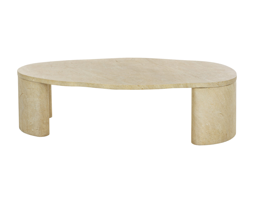Savinah Coffee Table - Travertine Look - Natural