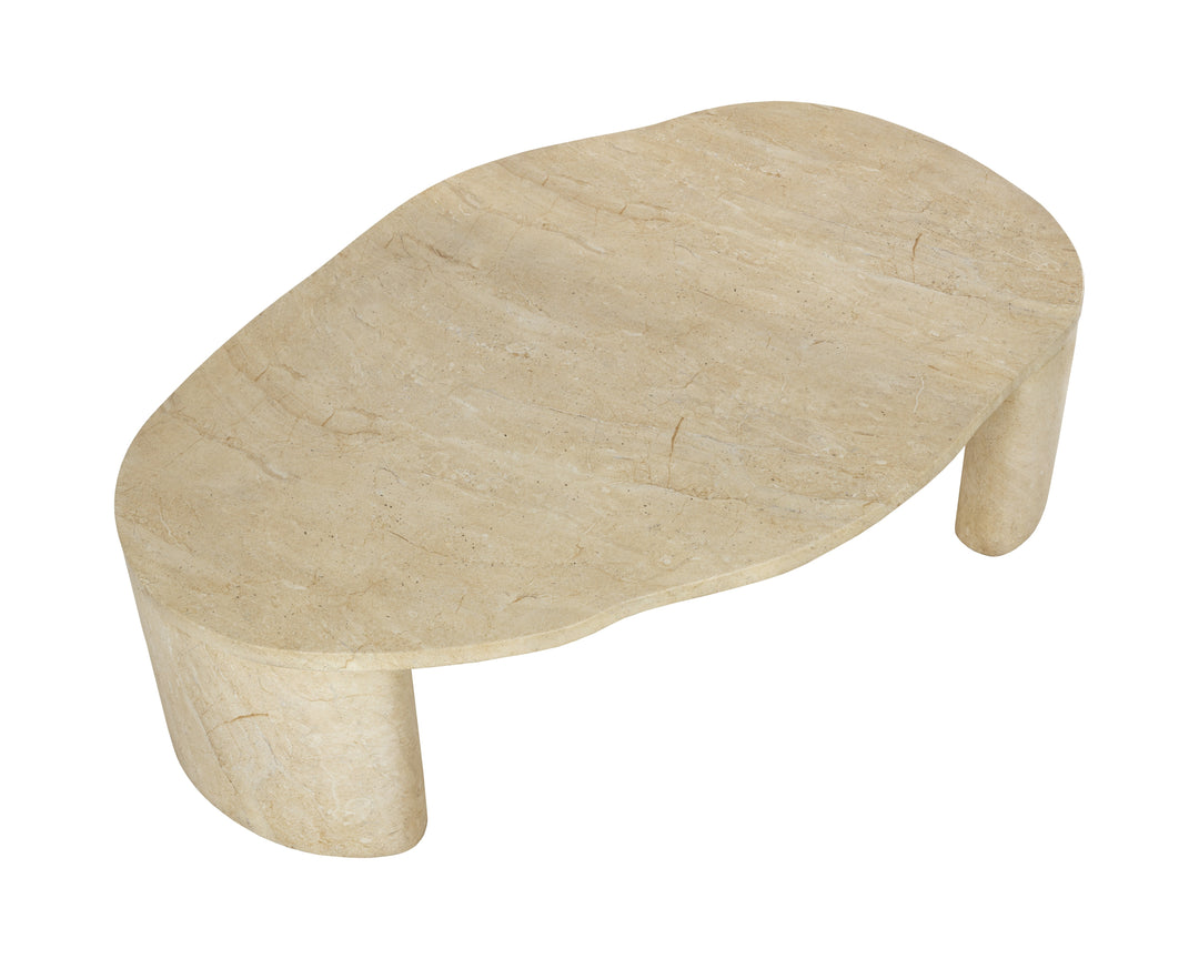 Savinah Coffee Table - Travertine Look - Natural
