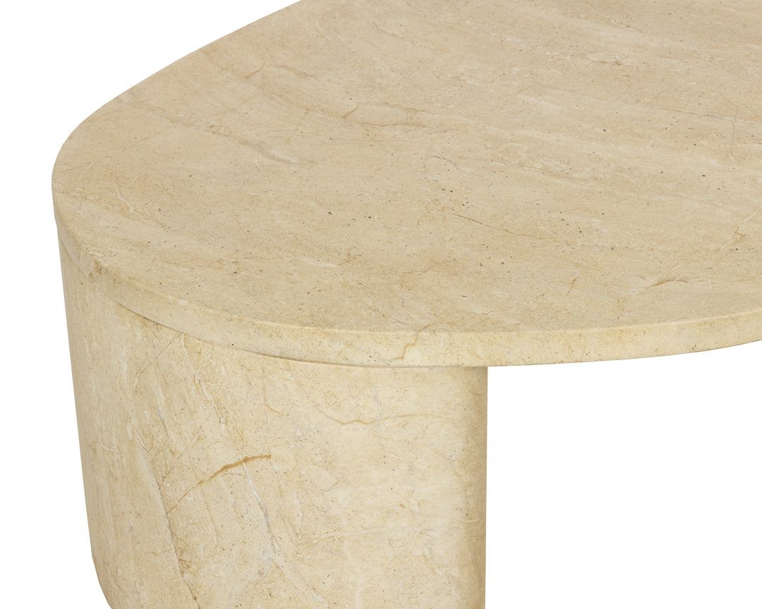 Savinah Coffee Table - Travertine Look - Natural