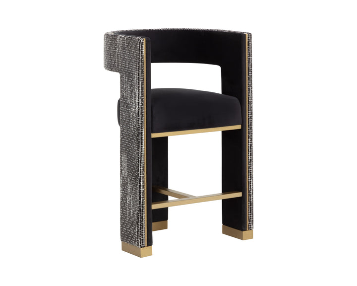 Adamina Counter Stool - Abbington Black / Hobbes Night