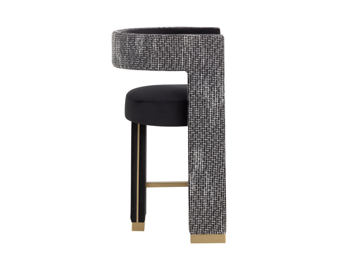 Adamina Counter Stool - Abbington Black / Hobbes Night