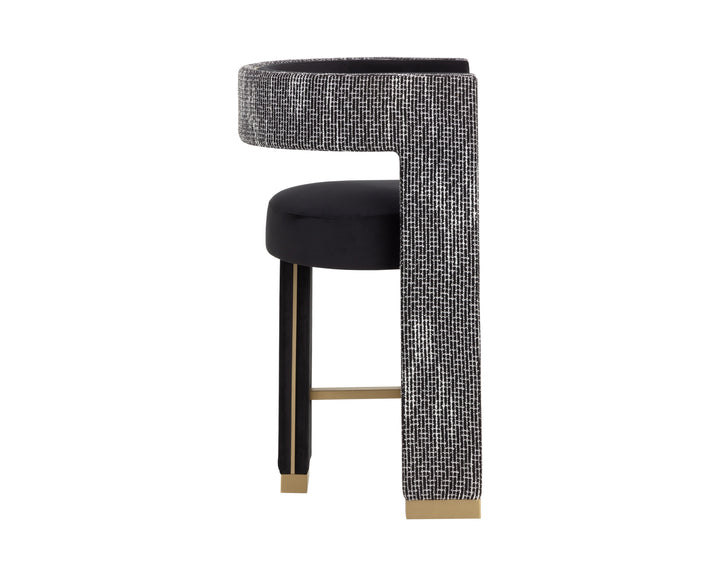 Adamina Counter Stool - Abbington Black / Hobbes Night
